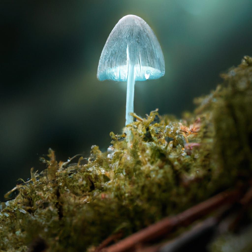 Bioluminescent Mushroom Guiding Light
