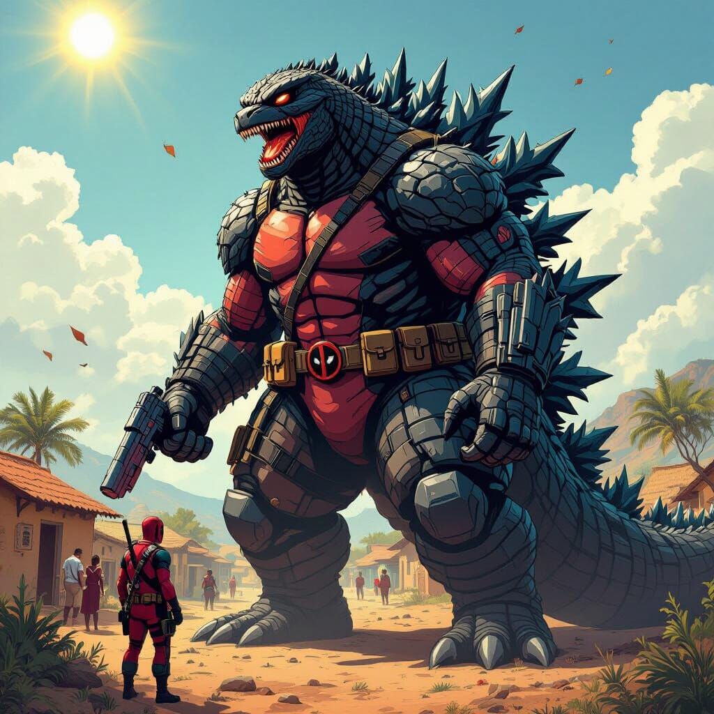 Godzilla-Deadpool Fusion Terrorizes South African Village