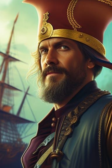 Hyperdetailed Pirate Portrait in Fairycore Style