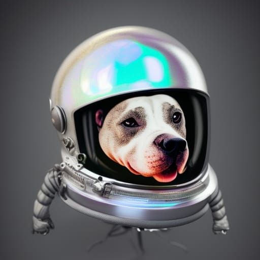 Chibi Pit Bull Astronaut in Space
