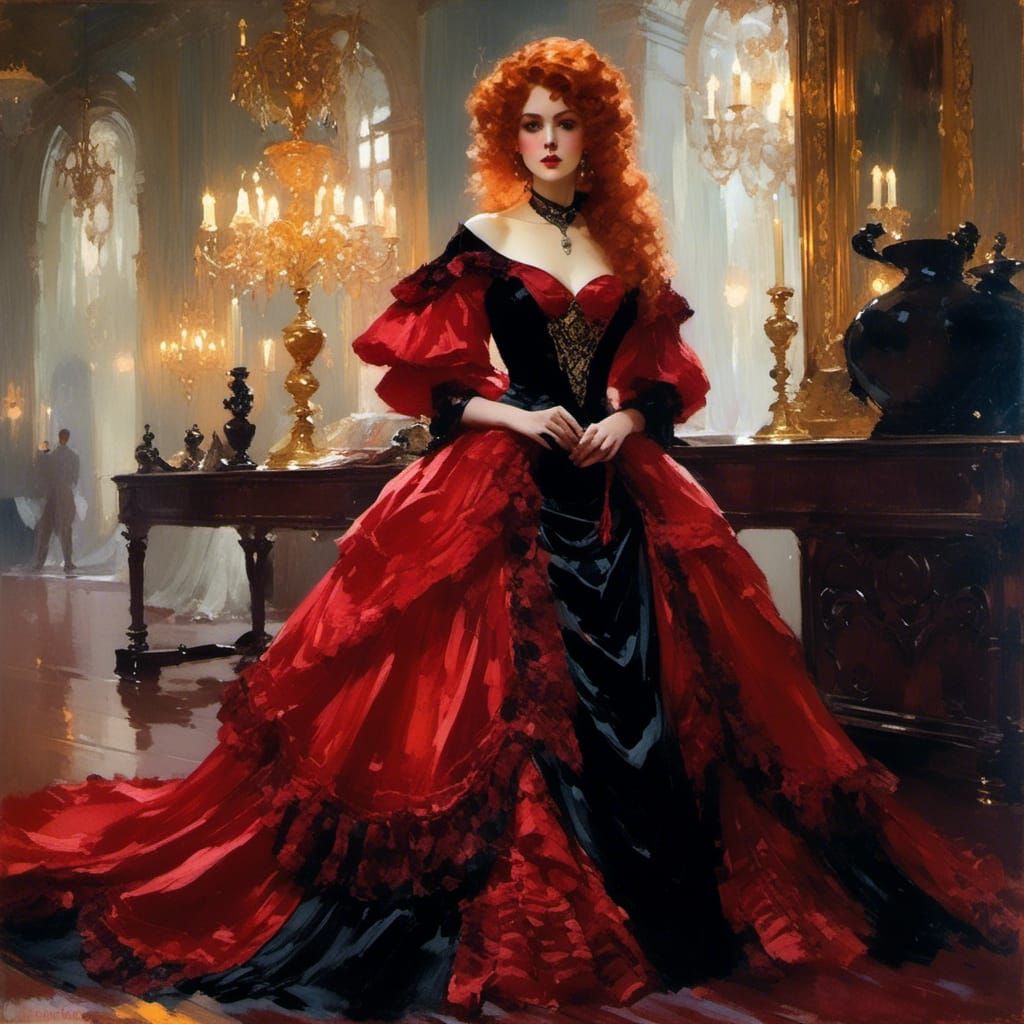 Victorian Vampire in the Style of Edward Cucuel