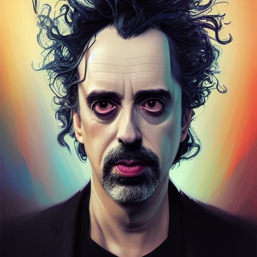 Detailed Portrait of a Director in Horror Style