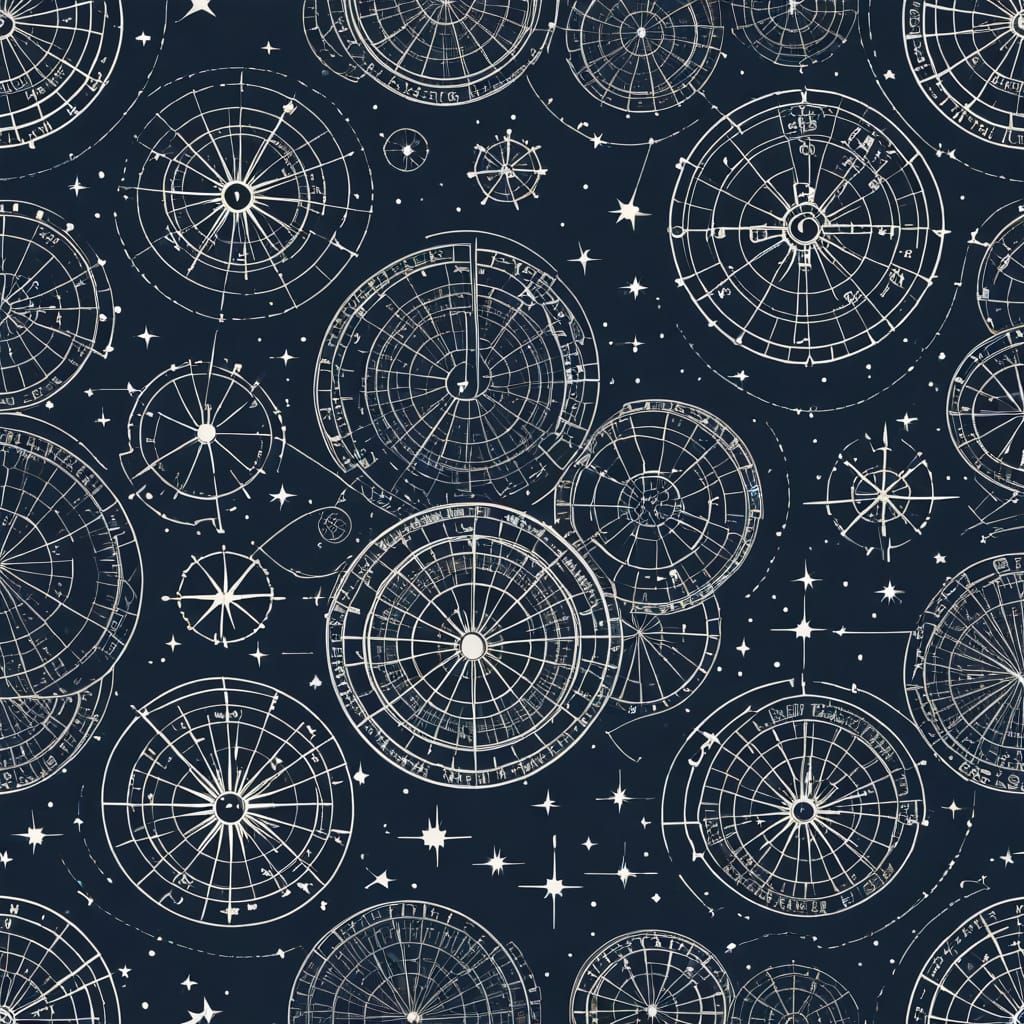 Antique Star Chart for Navigation