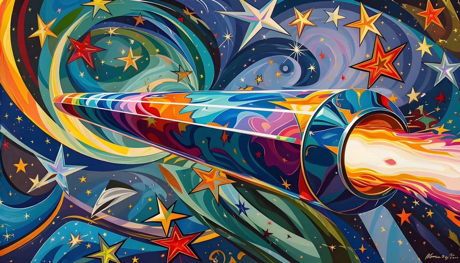 Iridescent Plasma Cylinder in Kandinsky Cosmos