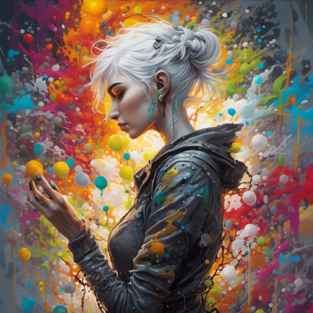 Elf Engineer in Colorful Graffiti Art