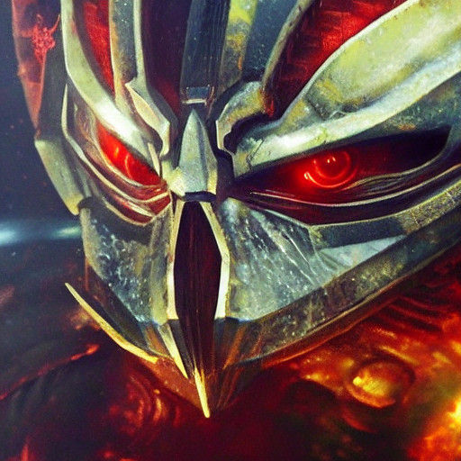 Mysterious Reptilian Alien in Iridescent Gold Helmet