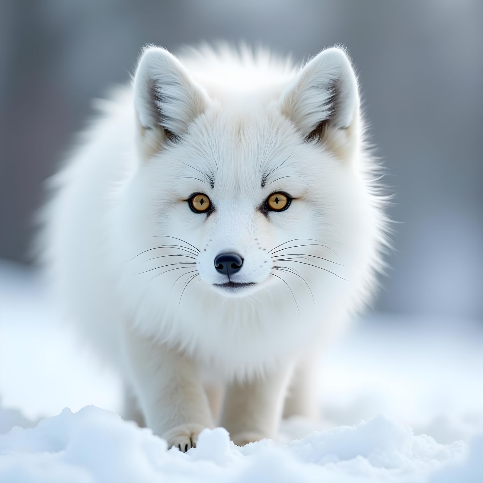 Arctic Fox Portrait: Face in Sharp Focus