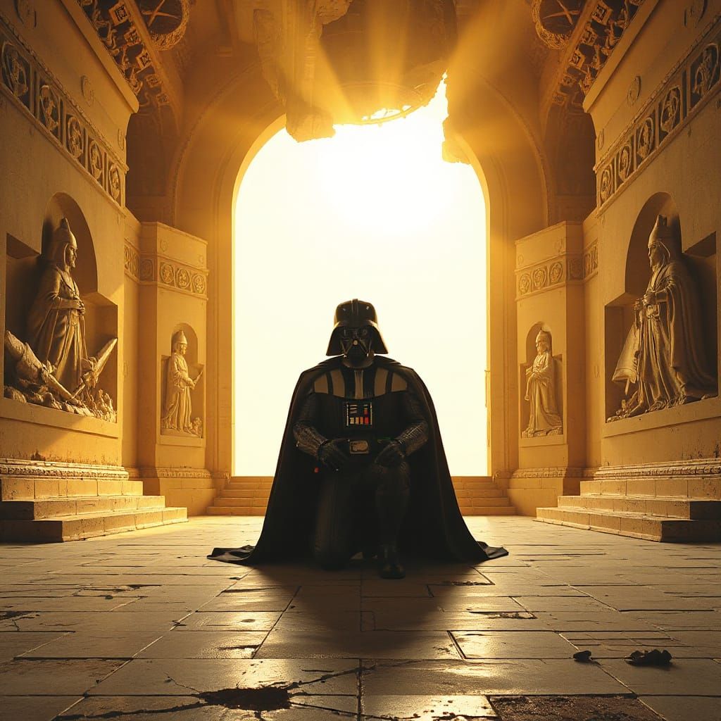 Darth Vader Kneels in Malachor Sith Temple