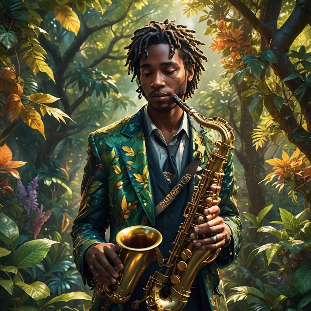 Saxophone Bud in Fantasy Matte Painting
