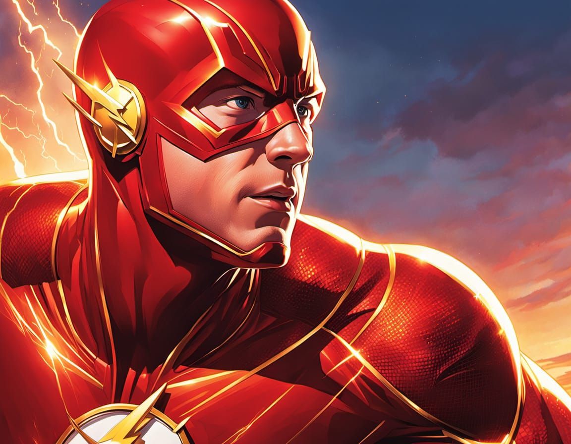 The Flash in Alex Ross Comic Book Style