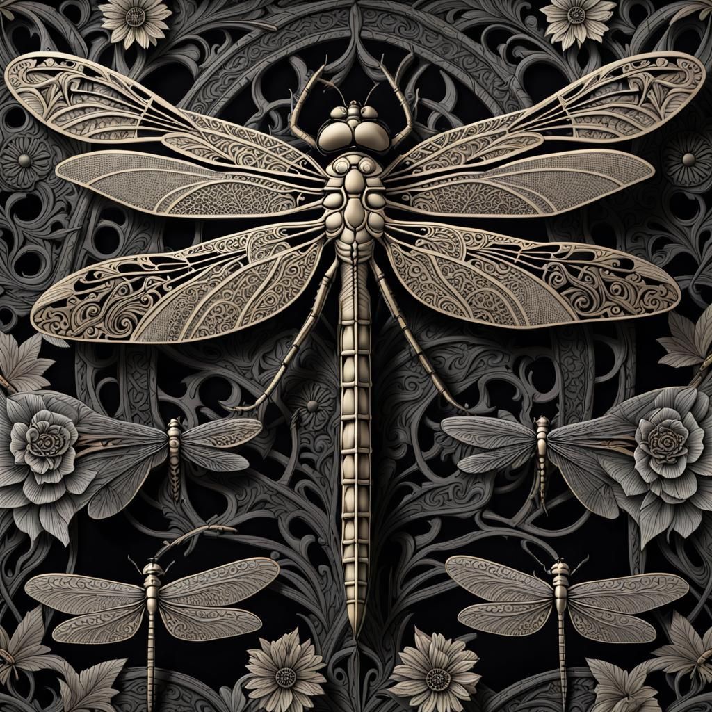 Gothic dragonfly fly by