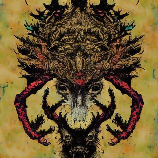 Surreal Garden Opossum Monster by Kris Kuksi