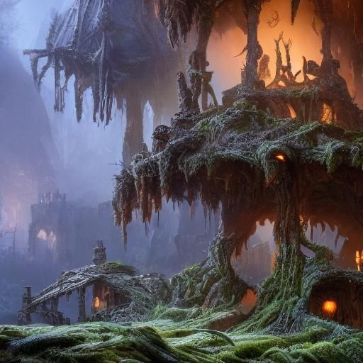 Twisted Tentacle Casa with Glowing Portal