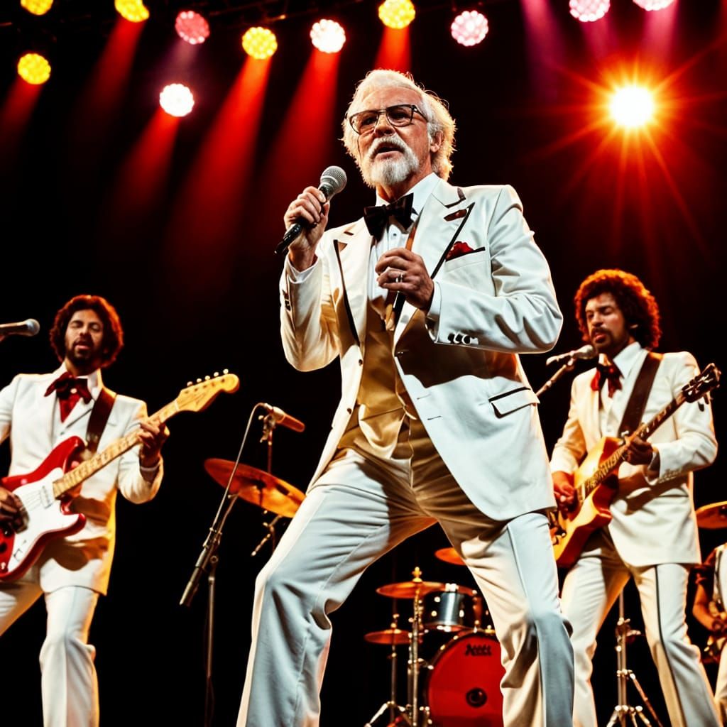 Colonel Sanders and KC in 1970s Concert