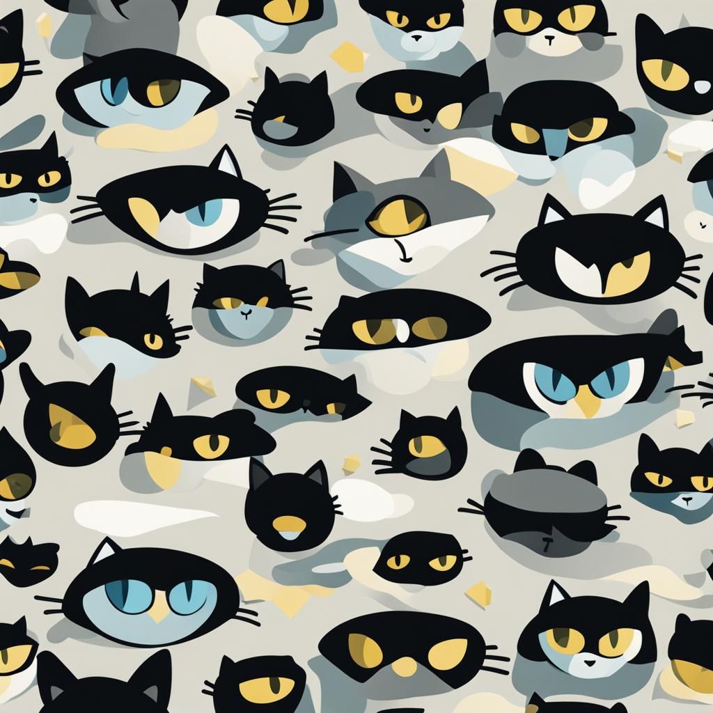 Minimalist Cat Eyes in the Night