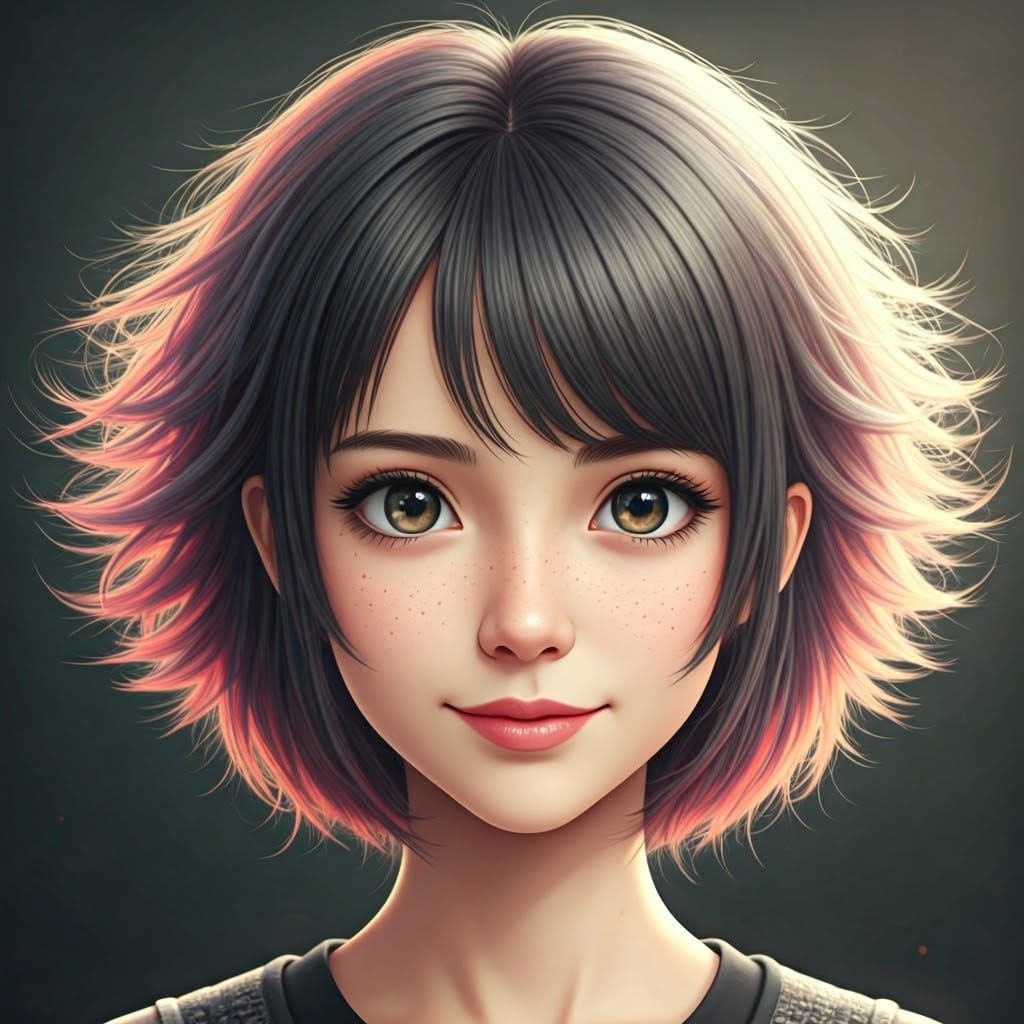 Anime-Inspired Woman Portrait with Bokeh