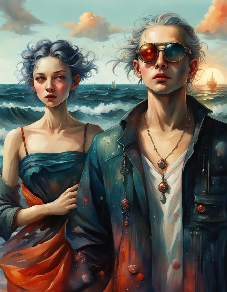 Atompunk Sunset on Alien Beach with Silk Tornado