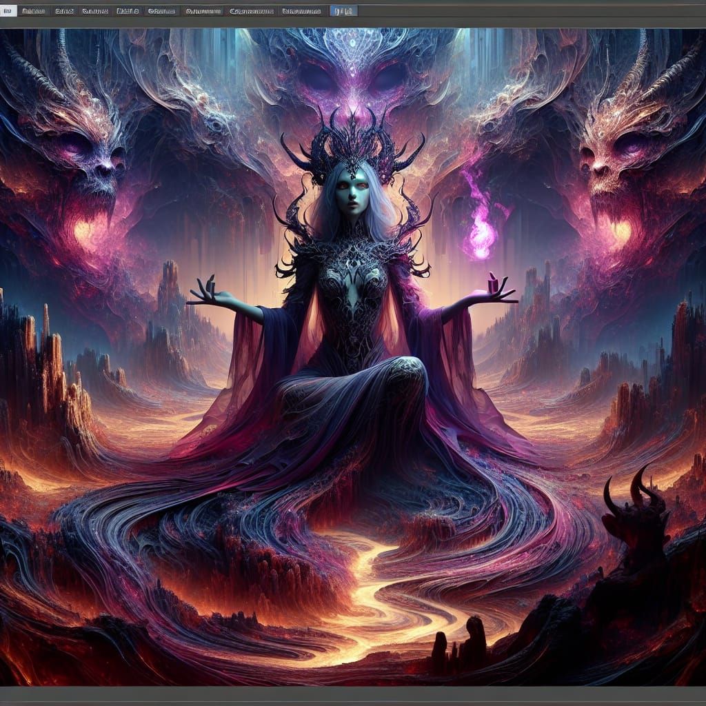 Fantastical Demonic Sage in Detailed Matte Painting