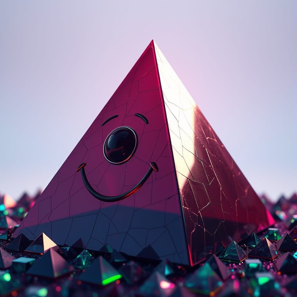 Colossal Plastic Pyramid Spewing Tiny Pyramids