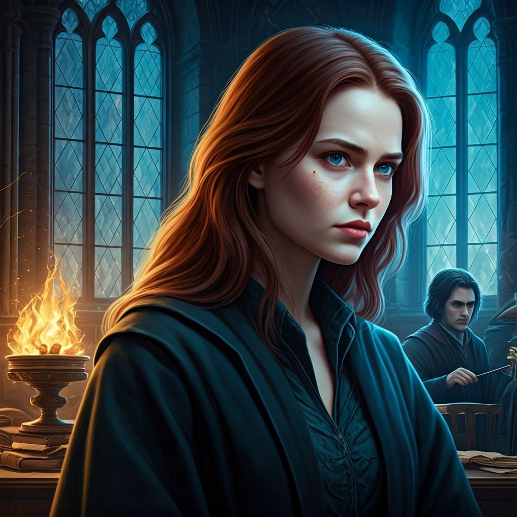 Hyperrealistic Hogwarts Classroom Scene