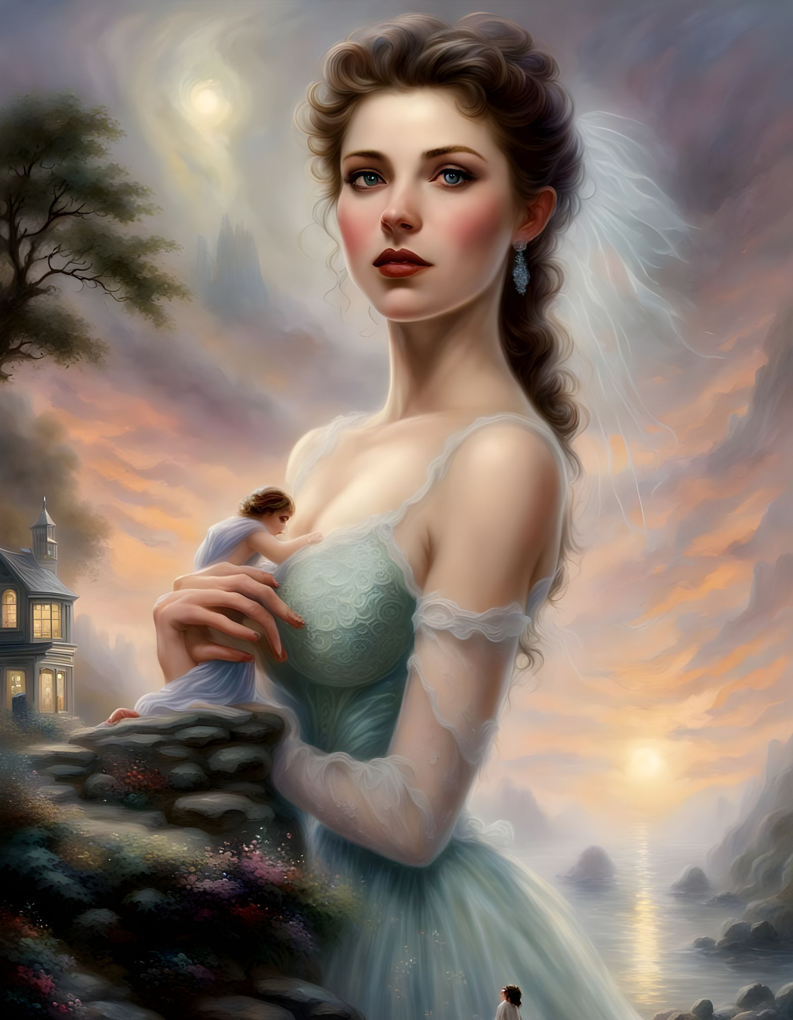 Emotional Encounter in Ethereal Fantasy Style