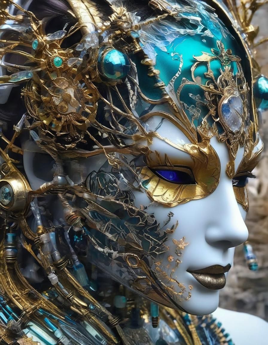 Cyborg Mask Reveals Bioluminescent Organs in Earthpunk Scene