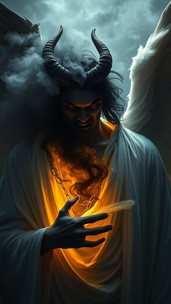 Demon and Angel Merge in Dramatic Dark Fantasy