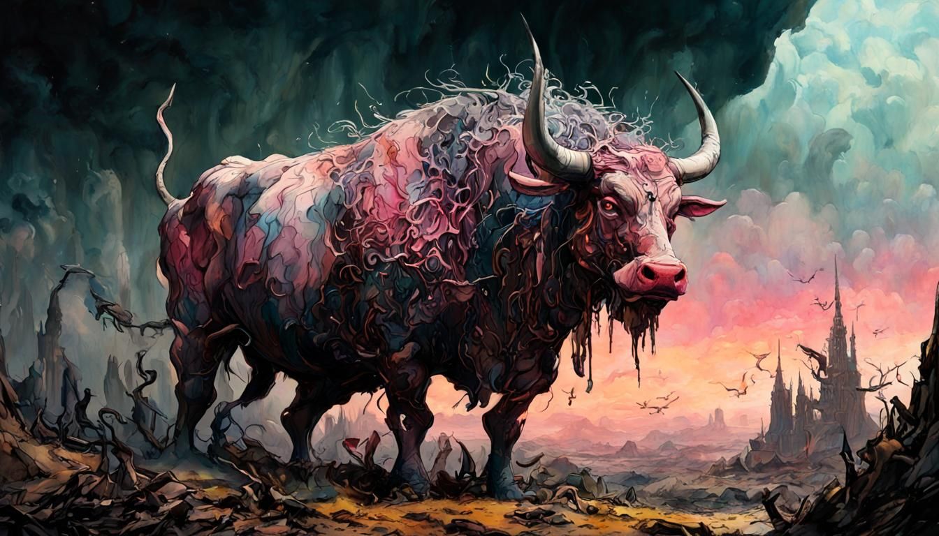 Bull in Dragon Kingdom: Storybook Illustration