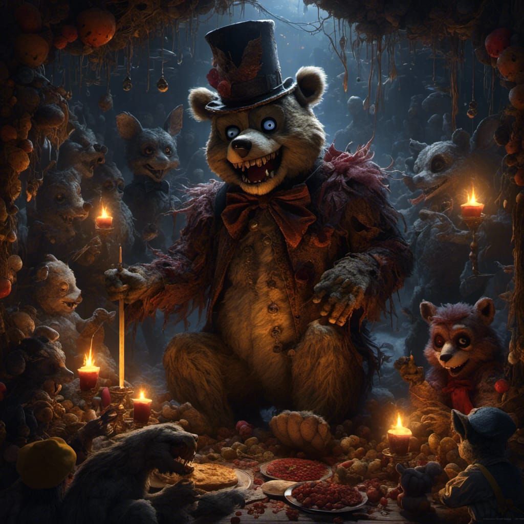 Hyperrealistic FNAF Horror in Gustave Doré Style