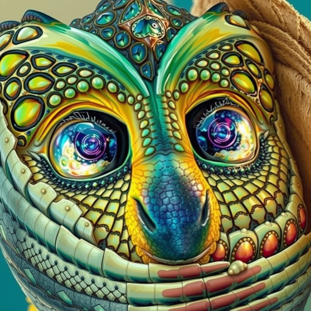 Surreal Iridescent Dragon Twins Emerge