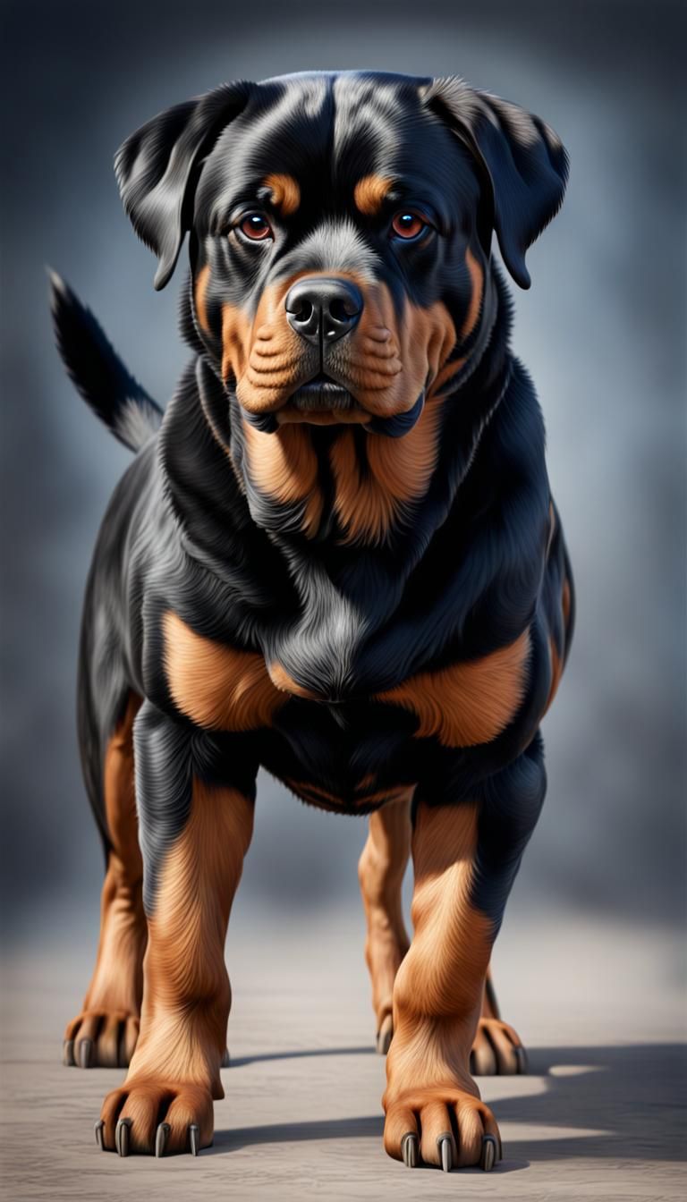 Photorealistic 8k Rottweiler with Blue Eyes
