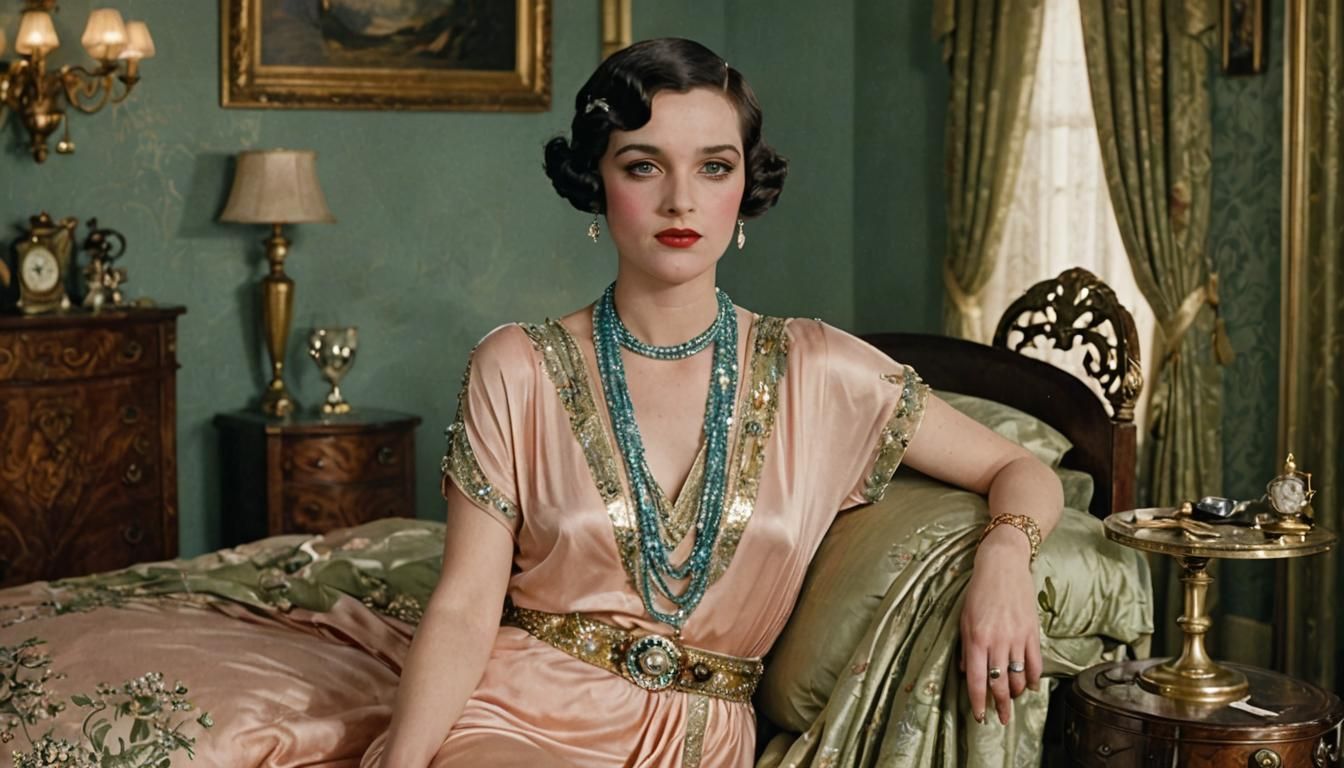 1920s Screen Star in Art Deco Bedroom