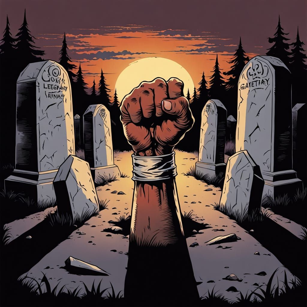 Gauntleted Fist Emerges in Dark Fantasy Art