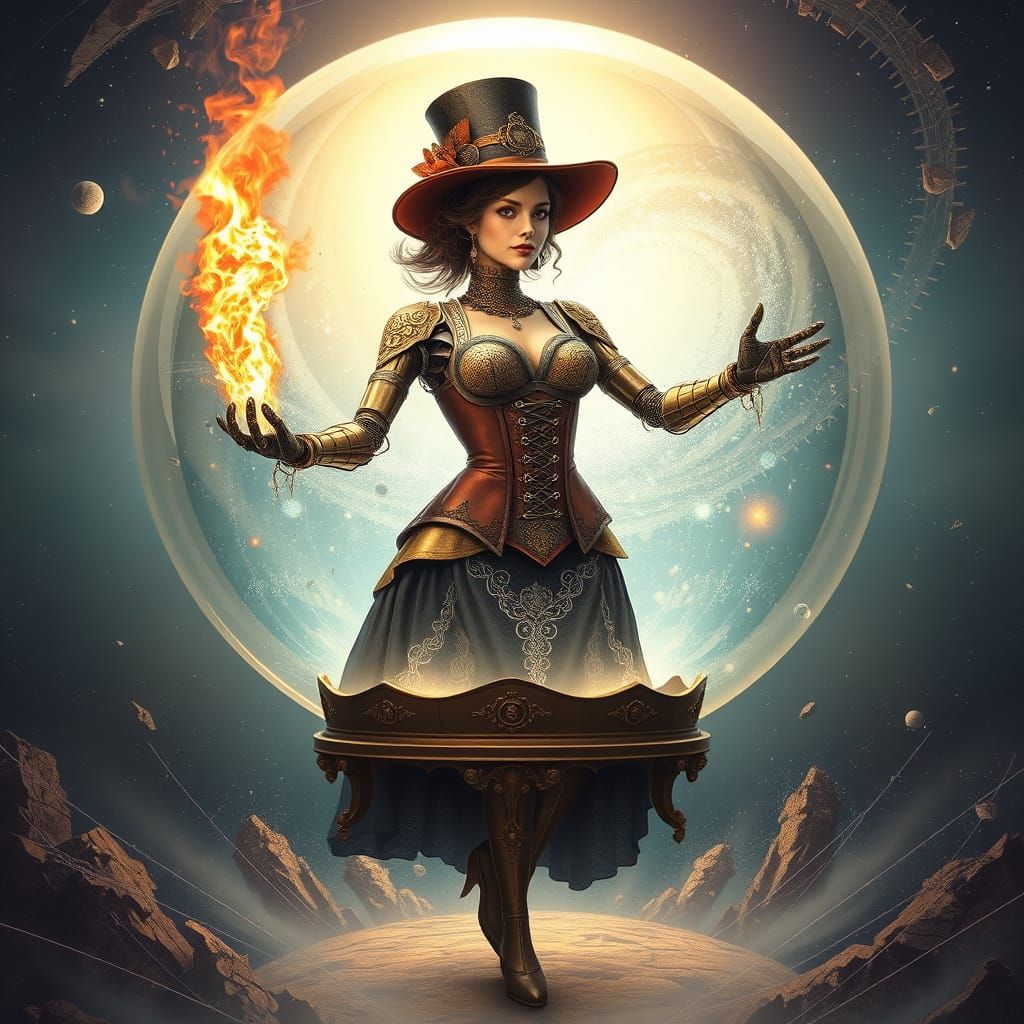 Steampunk Goddess Unleashes Celestial Fury