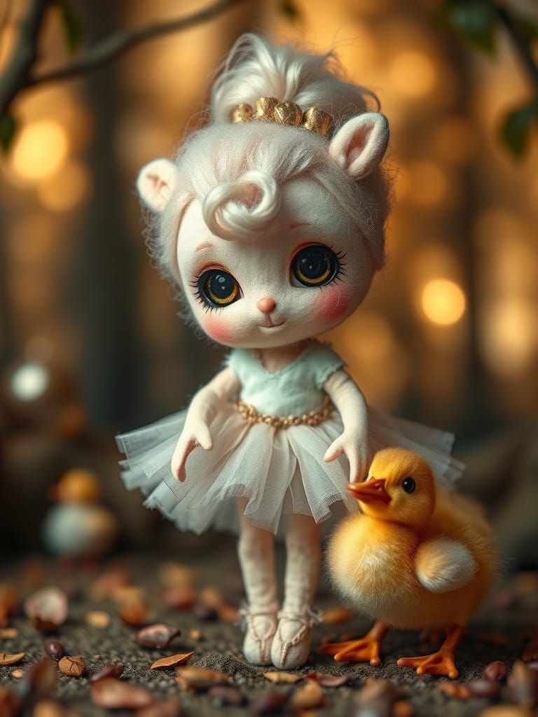 Whimsical Baby Ballerina in Enchanted Forest