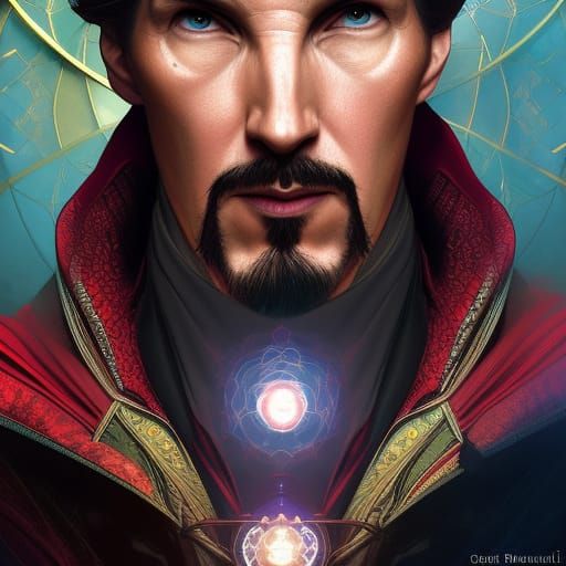 Doctor Strange Portrait in Hyperdetailed Style