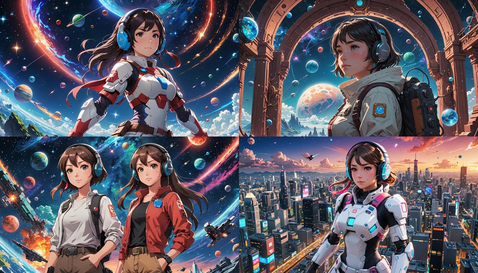 Nintendo Switch Girl in Anime Key Visual Style