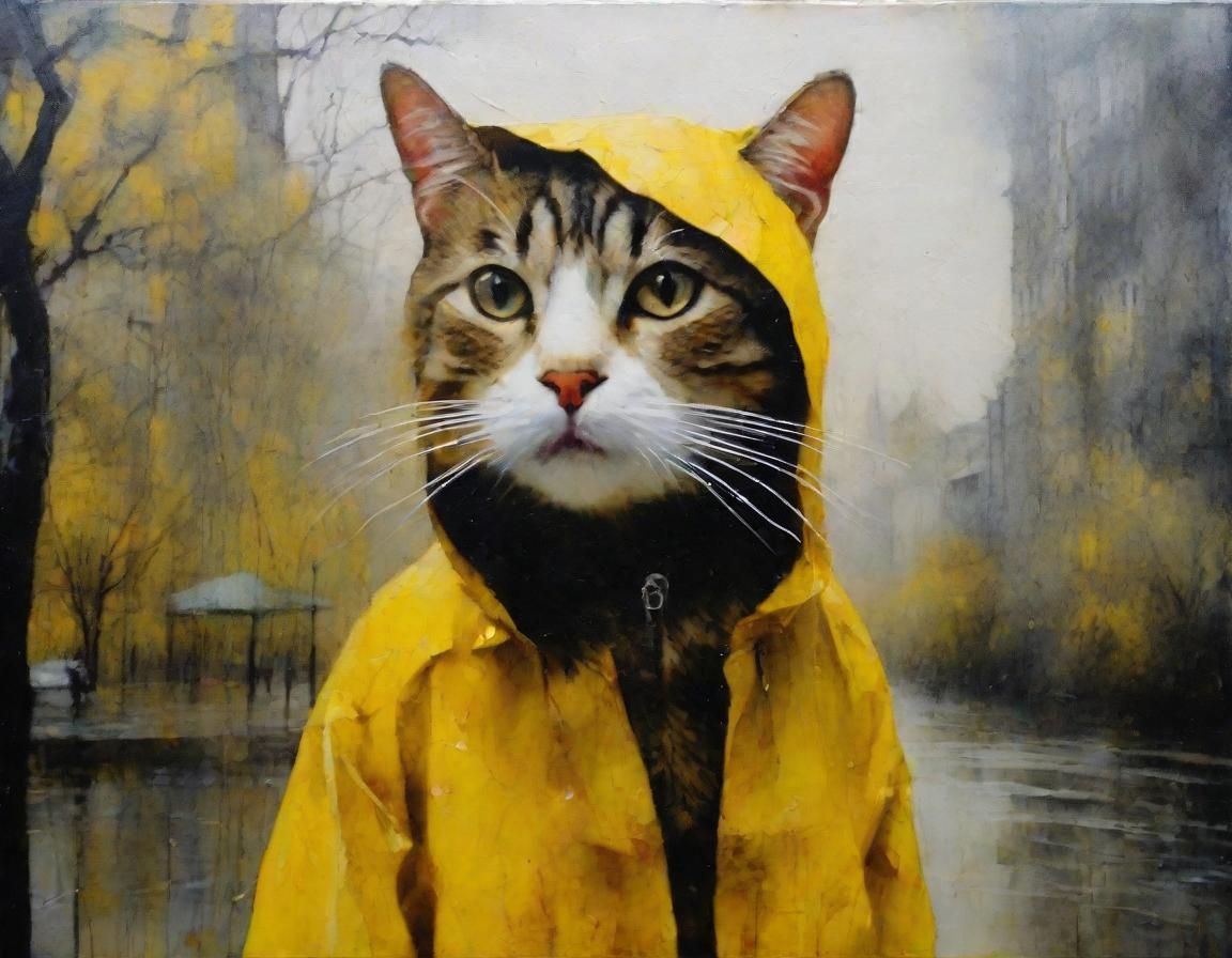 Whimsical City Park Scene in Sfumato Style