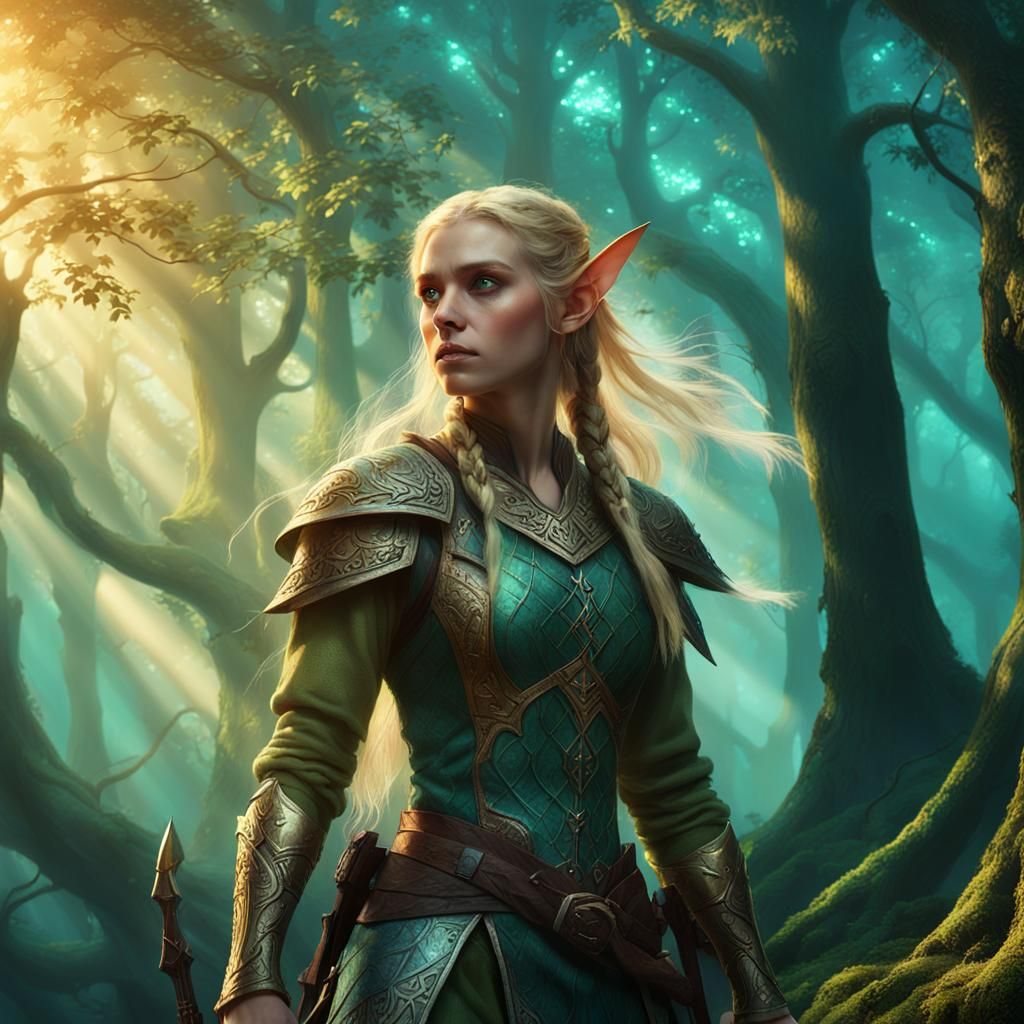 Wood Elf Ranger in Misty Forest