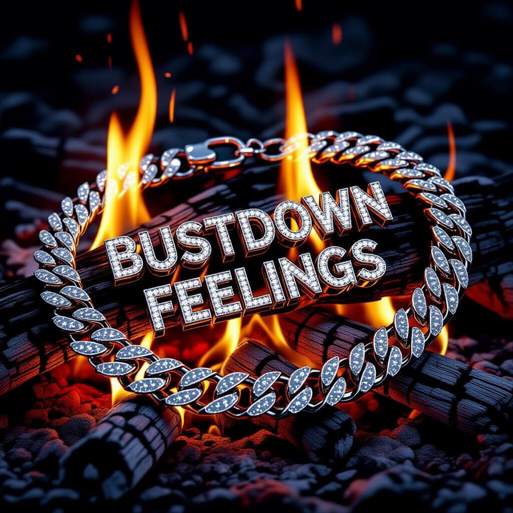 Diamond Chain on Flames with Bold Text