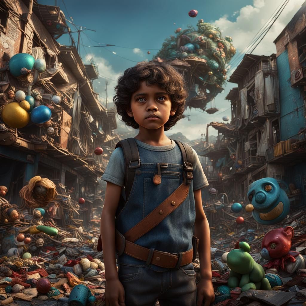 People Amongst Garbage and Broken Toys in Caracas