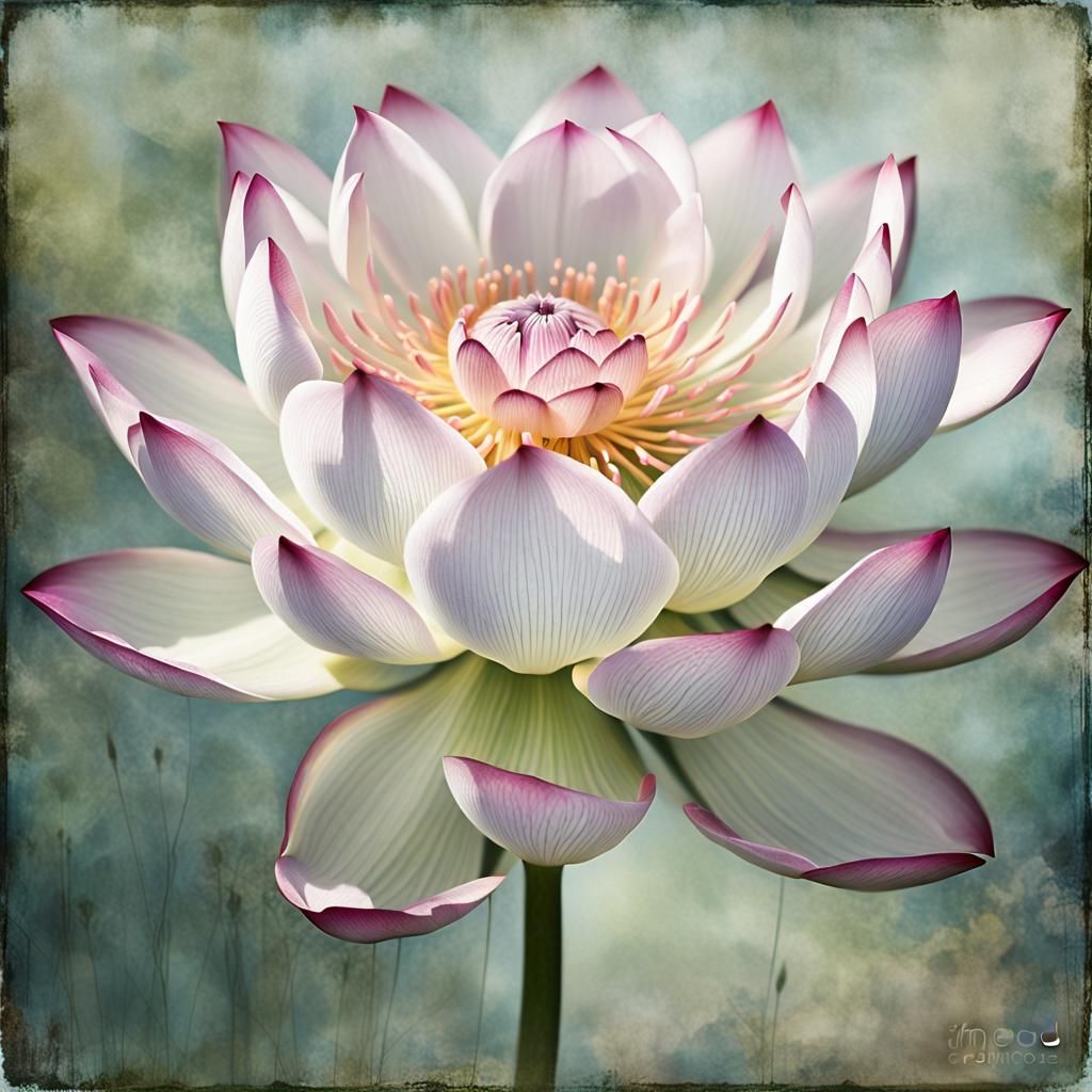 Ethereal Lotus Flower Macro in Pastel Colors
