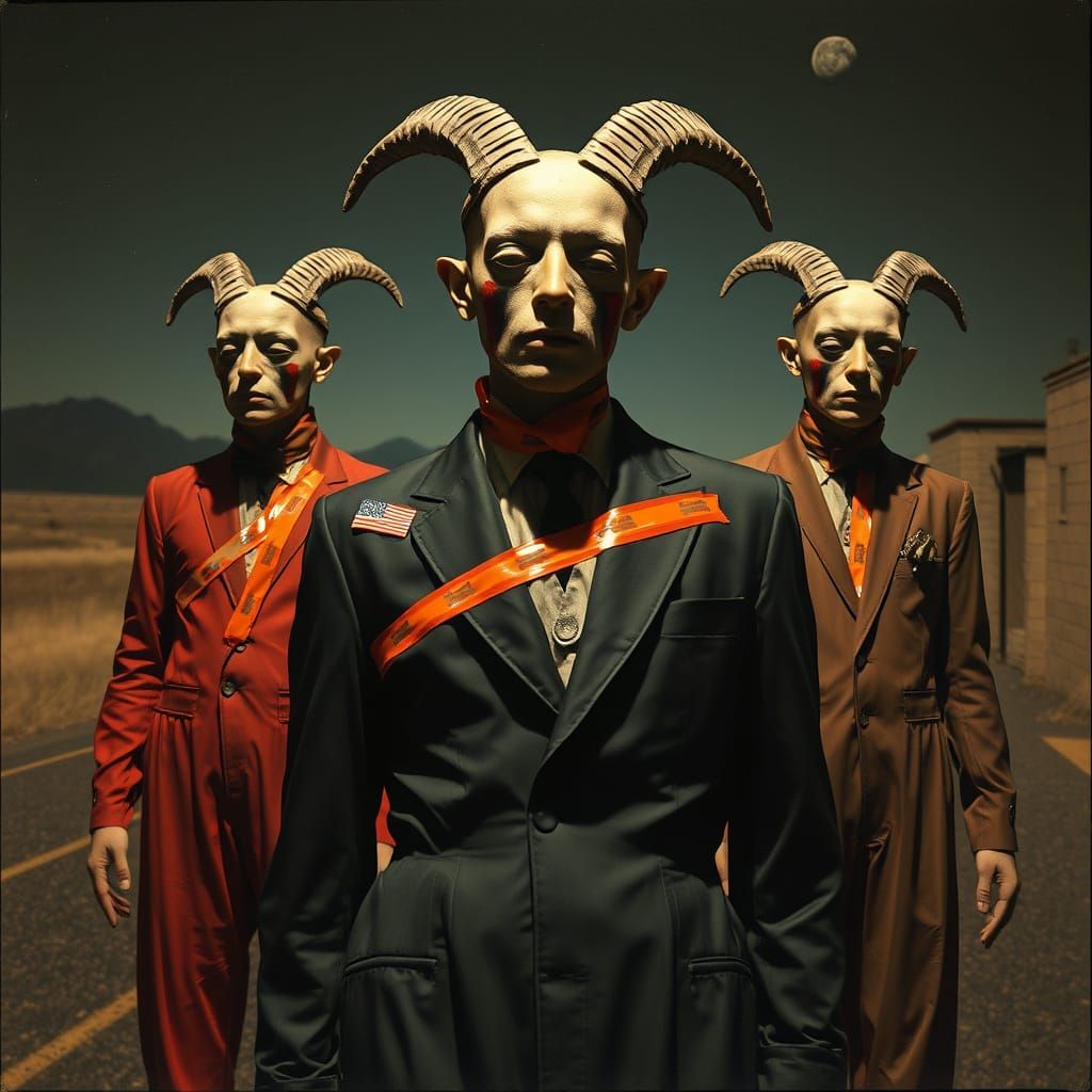 Bizarre Surrealist Scene of Bodysnatchers in Neighborworld