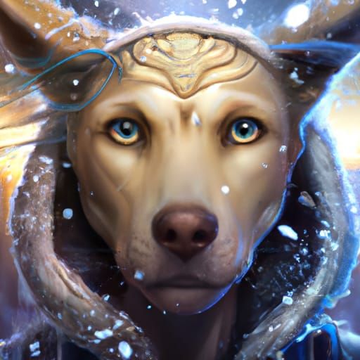 Dog Folk Female Character Portrait in Fantasy Style