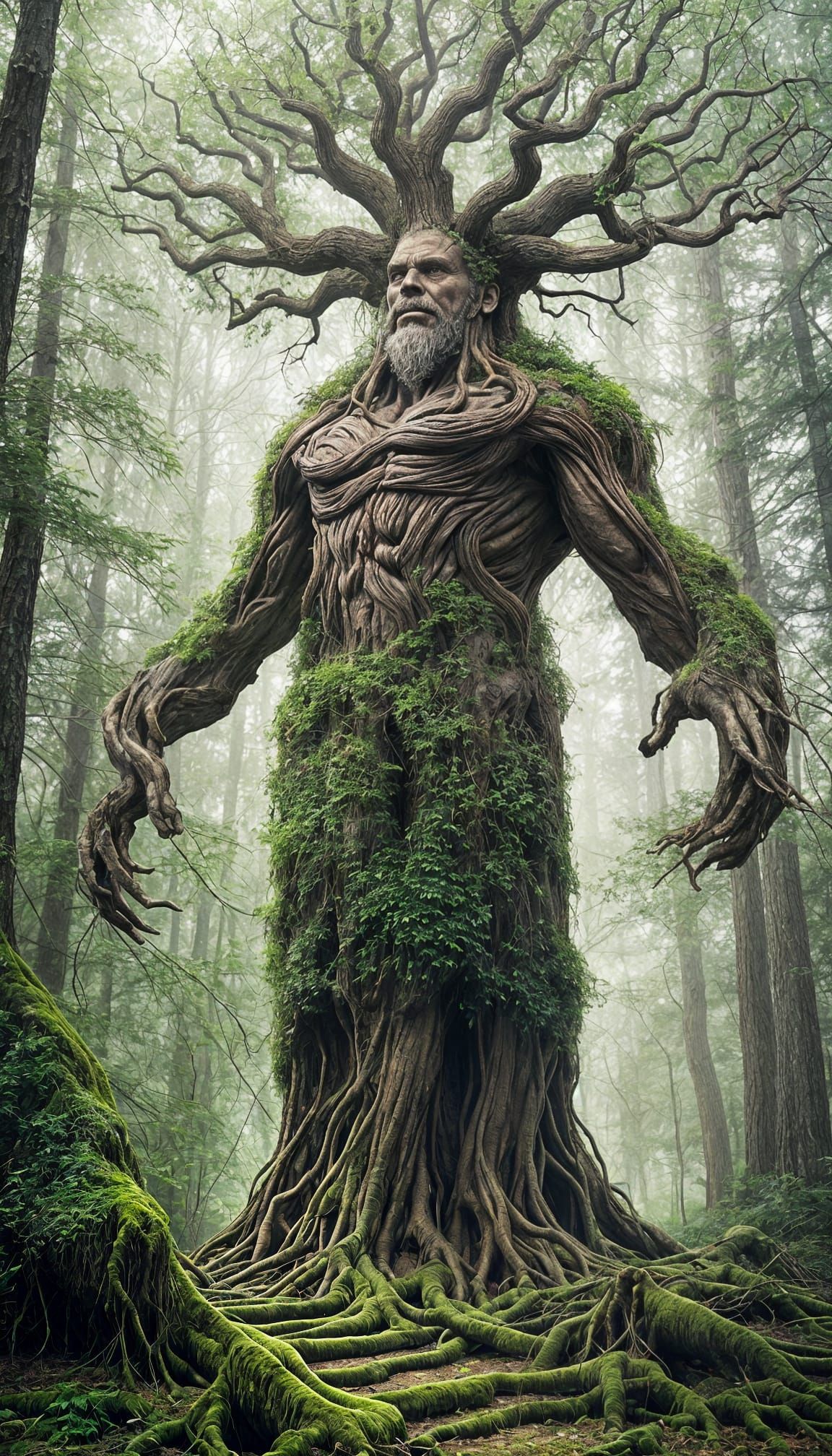 Majestic Forest Deity in Tree Form