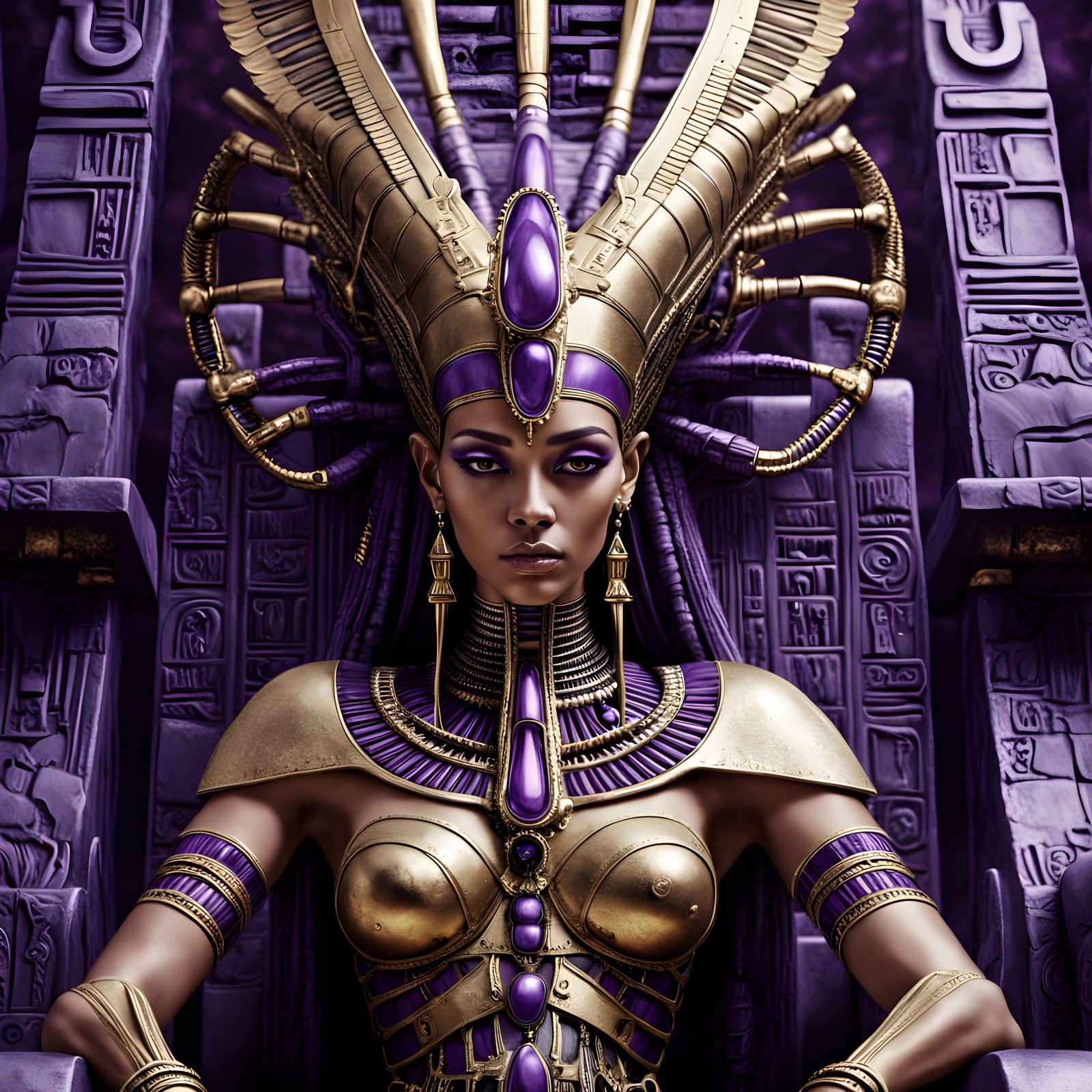 Egyptian Queen in HR Giger Style