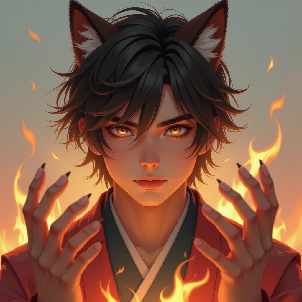 Nine-Tailed Fox Spirit Embodied by Young Man