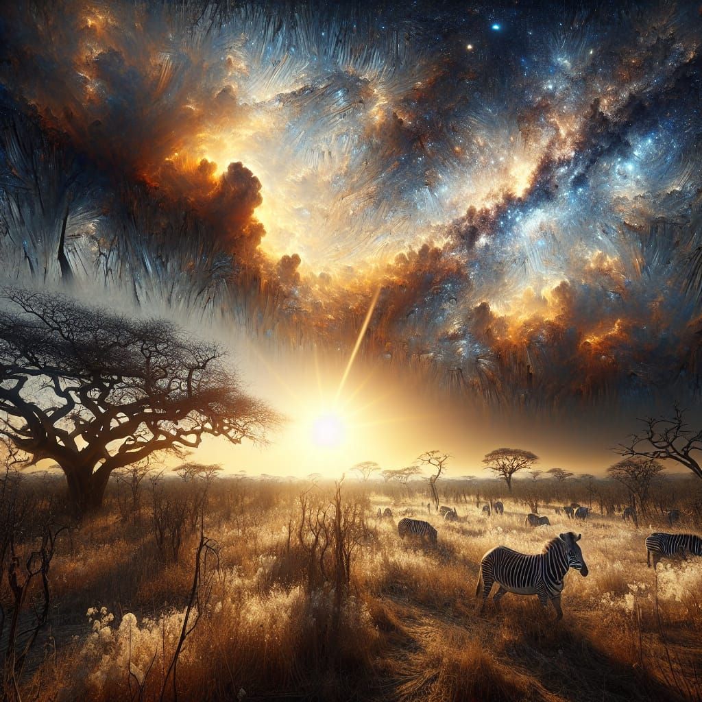 African Sunset: Maximalist Digital Matte Painting