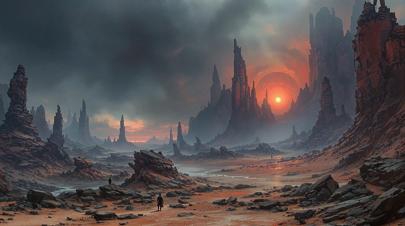 Gritty, Dark Futuristic Landscape in Vivid, High-Definition