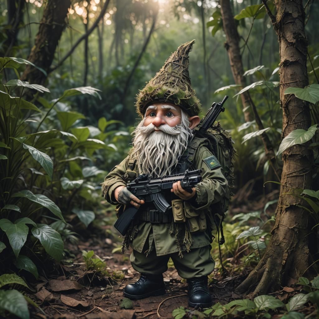 Gnome Special Forces Operative in Jungle